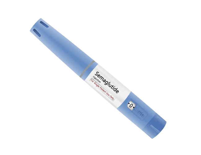 A semaglutide needle inside its packaging.